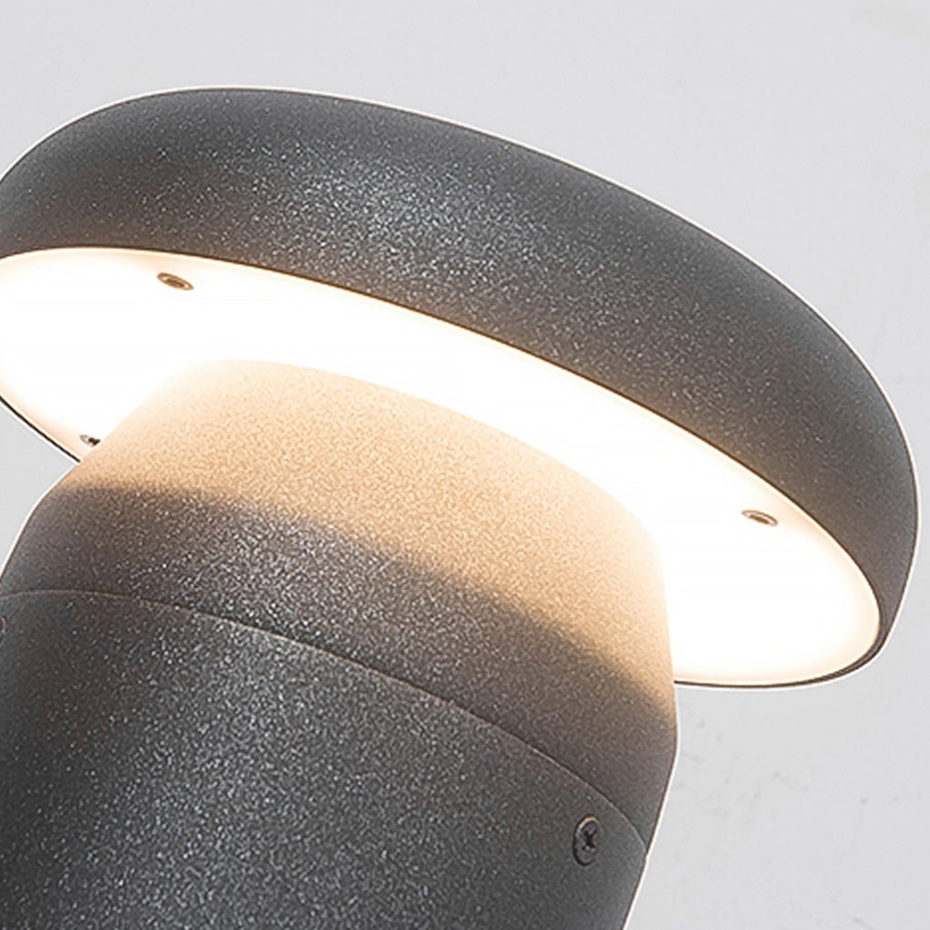 Durable Modern Black Cylinder LED Garden Bollard Lights for Landscape