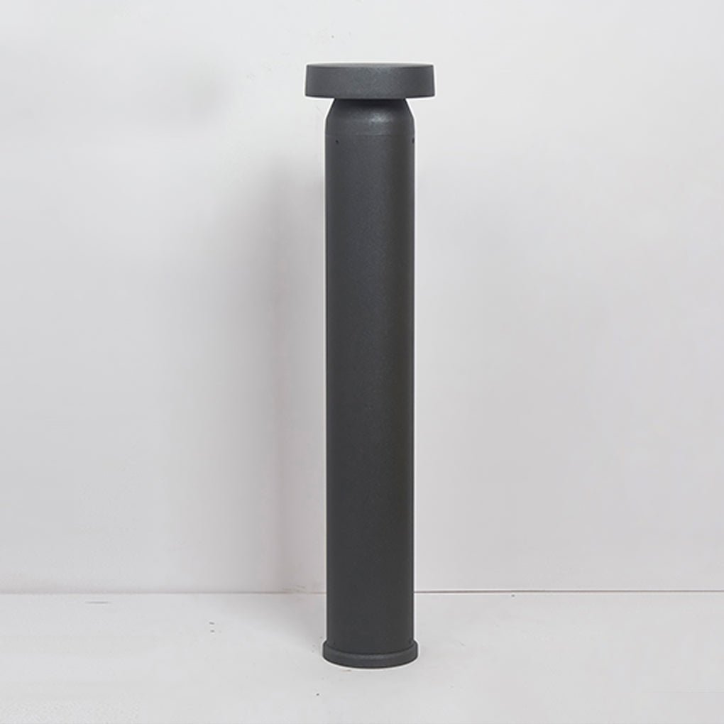 Durable Modern Black Cylinder LED Garden Bollard Lights for Landscape
