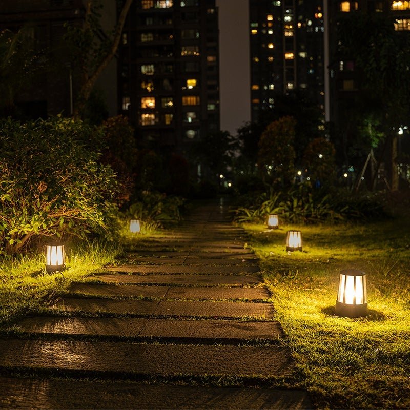 Round Waterproof LED Garden Path Lamp - Elegant Outdoor Lighting