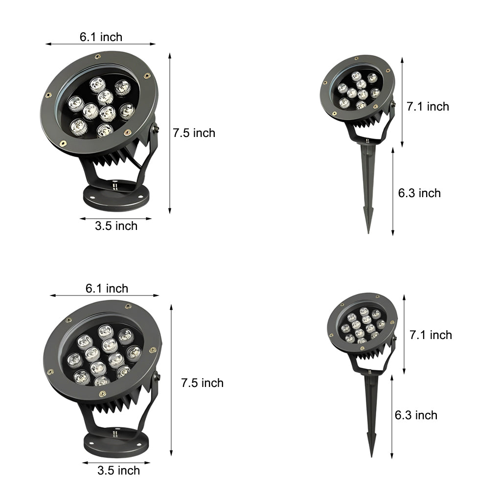 Modern Black Aluminum LED Spotlights for Energy-Efficient Garden Lighting