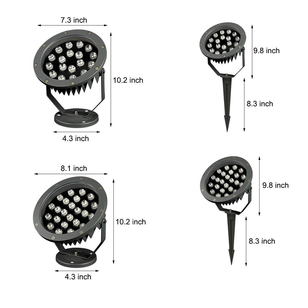 Modern Black Aluminum LED Spotlights for Energy-Efficient Garden Lighting