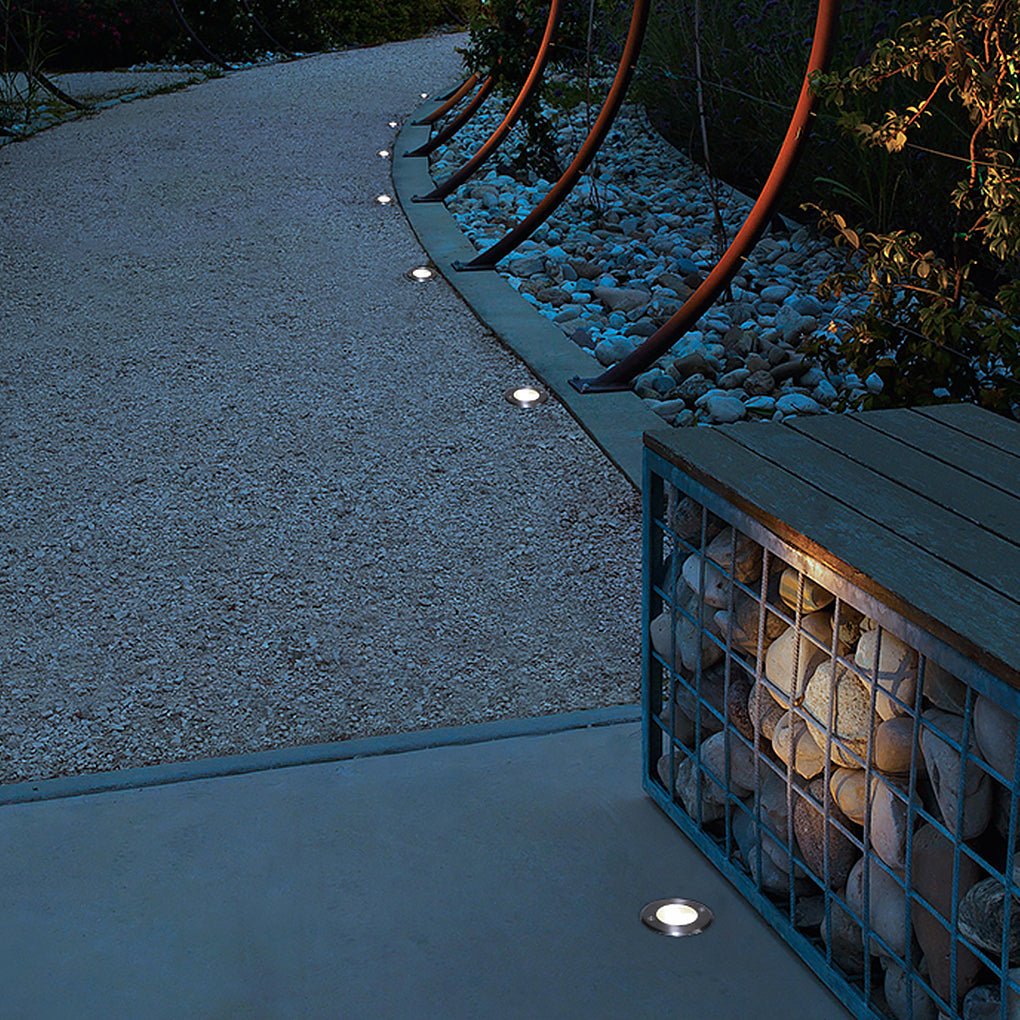Waterproof Chrome Recessed LED Step Lights for Garden & Poolside Deck