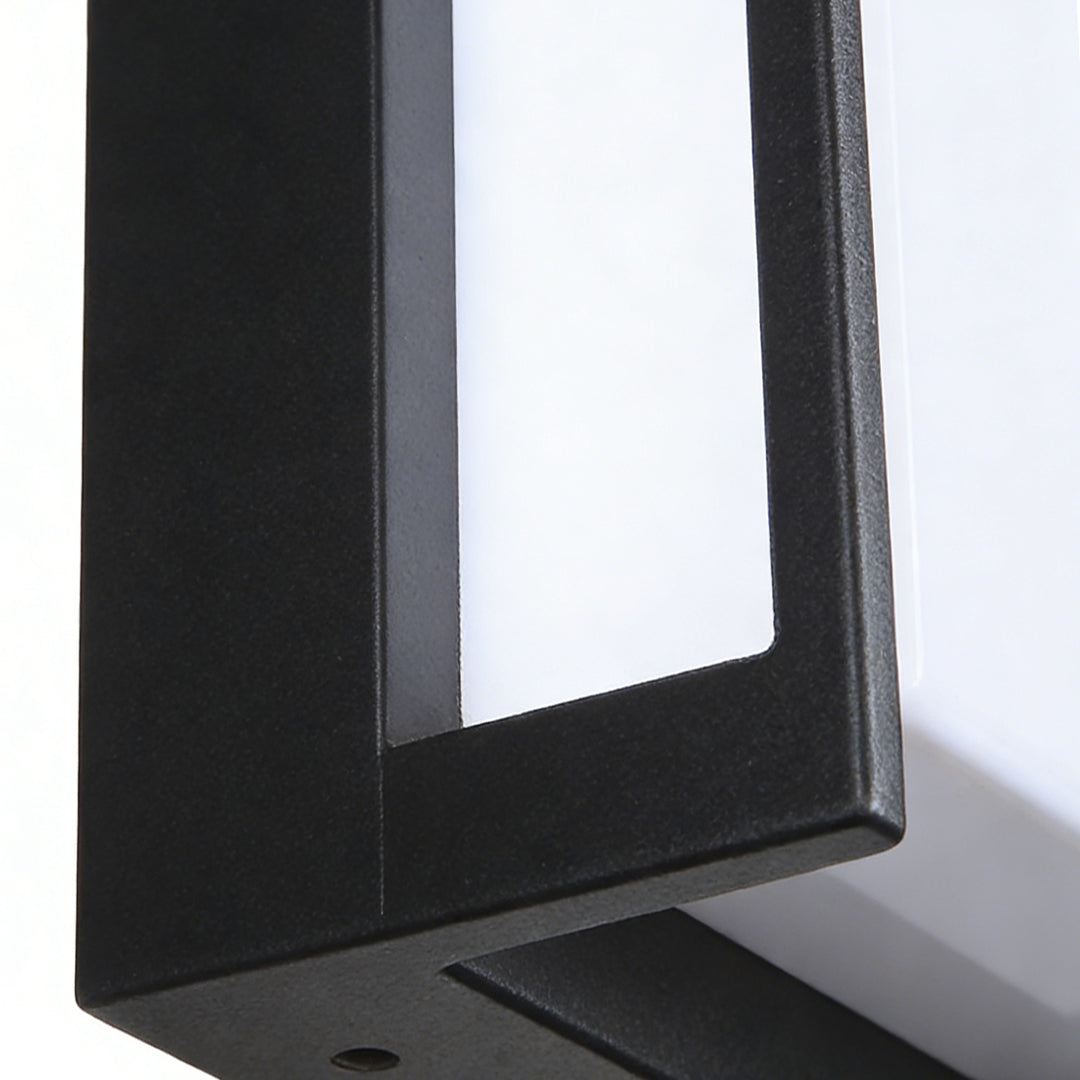 Modern Black Geometric Metal Outdoor Wall Light Fixture for Patios