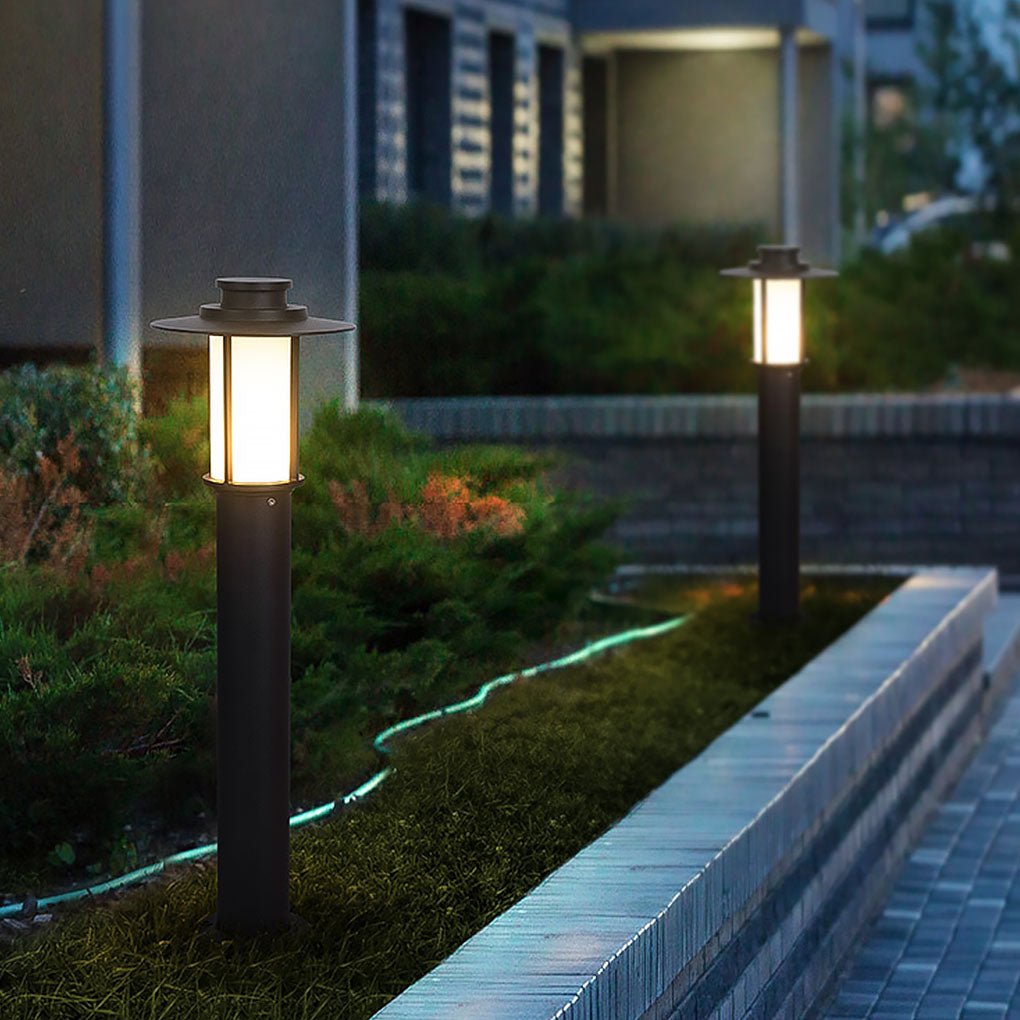 Sleek Black Metal LED Landscape Bollard Lights for Outdoor Pathways