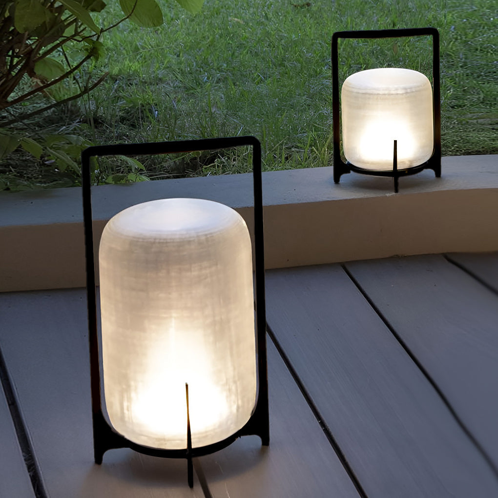 Sleek Black Waterproof LED Lantern for Outdoor Patios and Gardens