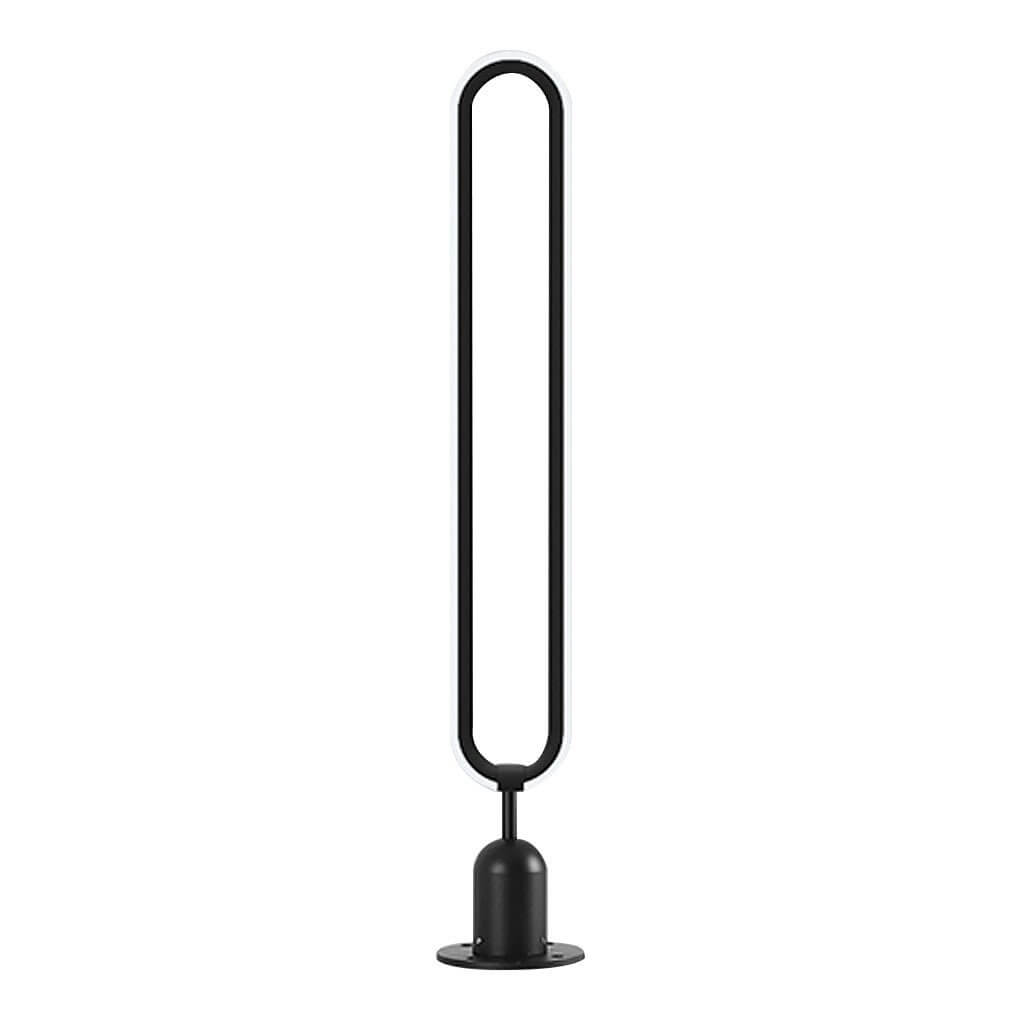 Modern Black Oval Ring LED Solar Lights for Minimalist Outdoor Spaces