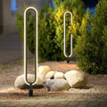 Modern Black Oval Ring LED Solar Lights for Minimalist Outdoor Spaces