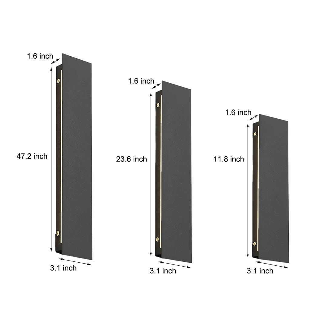 Sleek Black Waterproof LED Linear Outdoor Wall Light for Patio Entrance