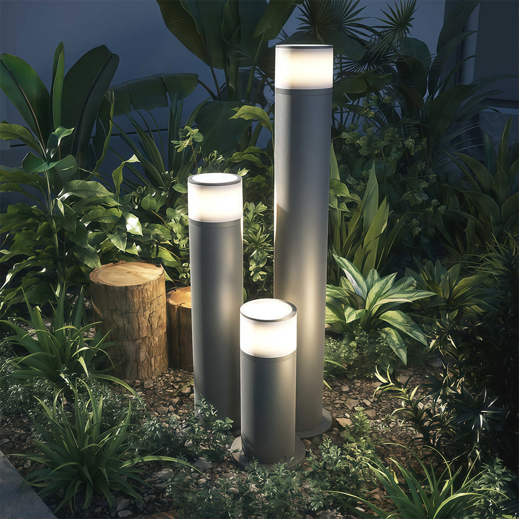 Sleek Black Outdoor Bollard Pathway Lights for Gardens and Landscapes