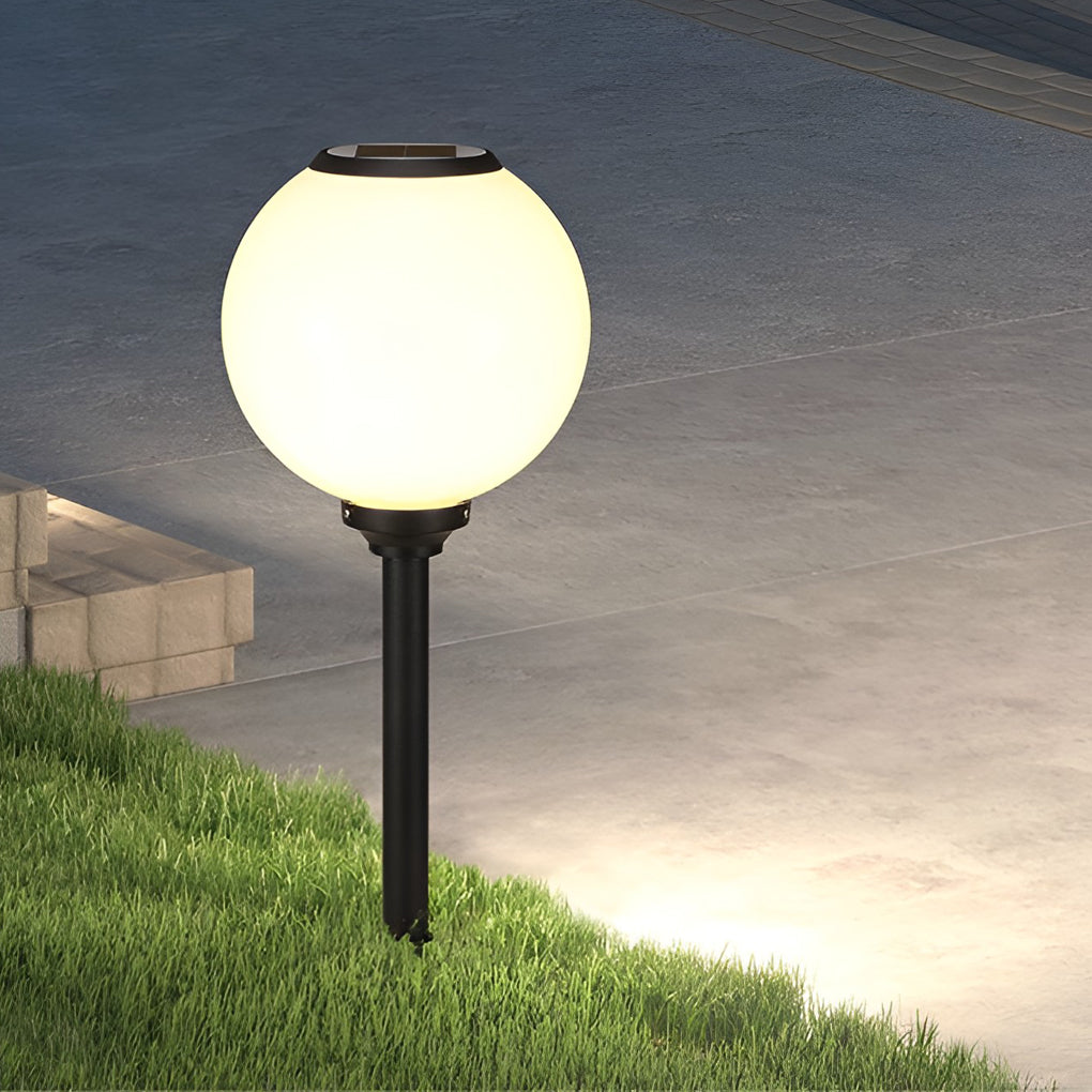 Elegant Solar LED Globe Path Light - Glass Outdoor Solar Fixture
