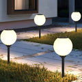 Elegant Solar LED Globe Path Light - Glass Outdoor Solar Fixture