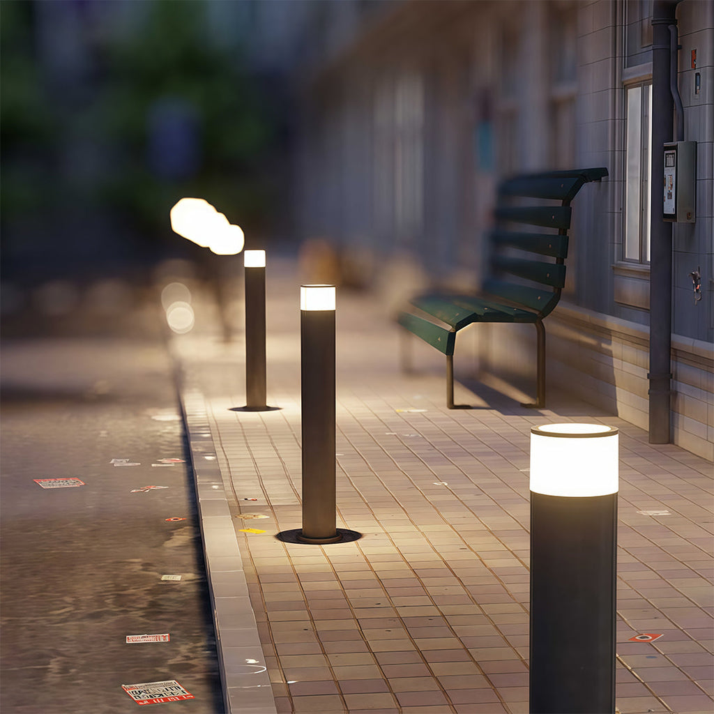 Sleek Black Outdoor Bollard Pathway Lights for Gardens and Landscapes