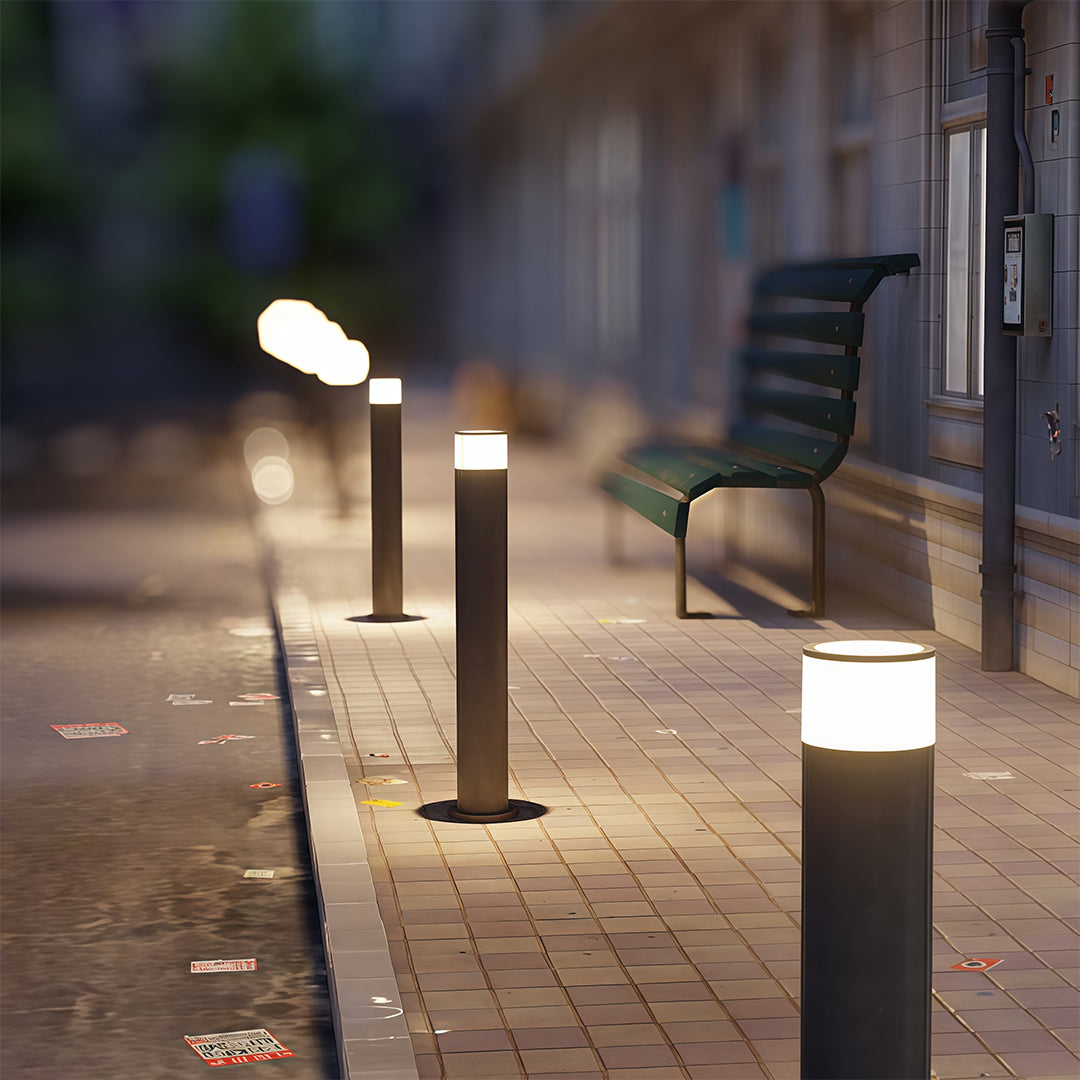 Sleek Black Outdoor Bollard Pathway Lights for Gardens and Landscapes