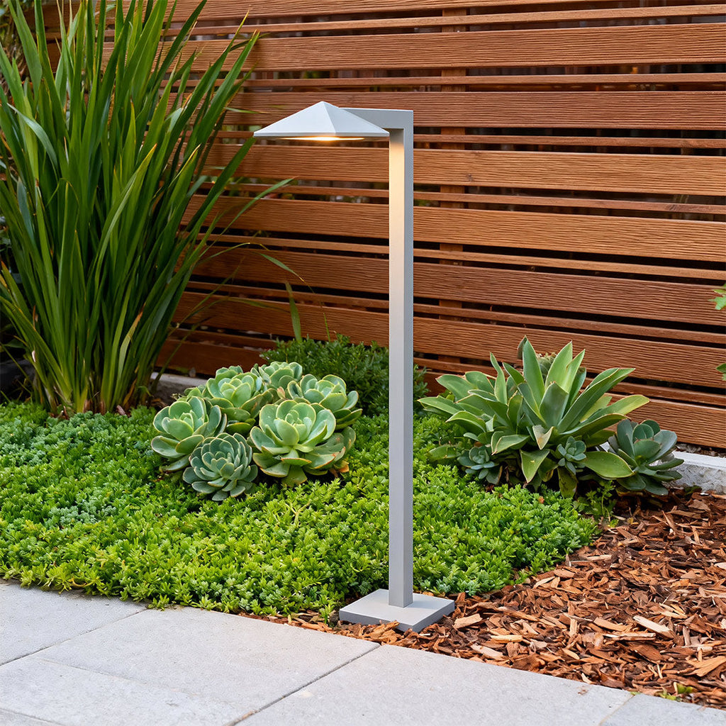 Modern Waterproof Minimalist Outdoor Plug-In Pathway Lights in Black Metal