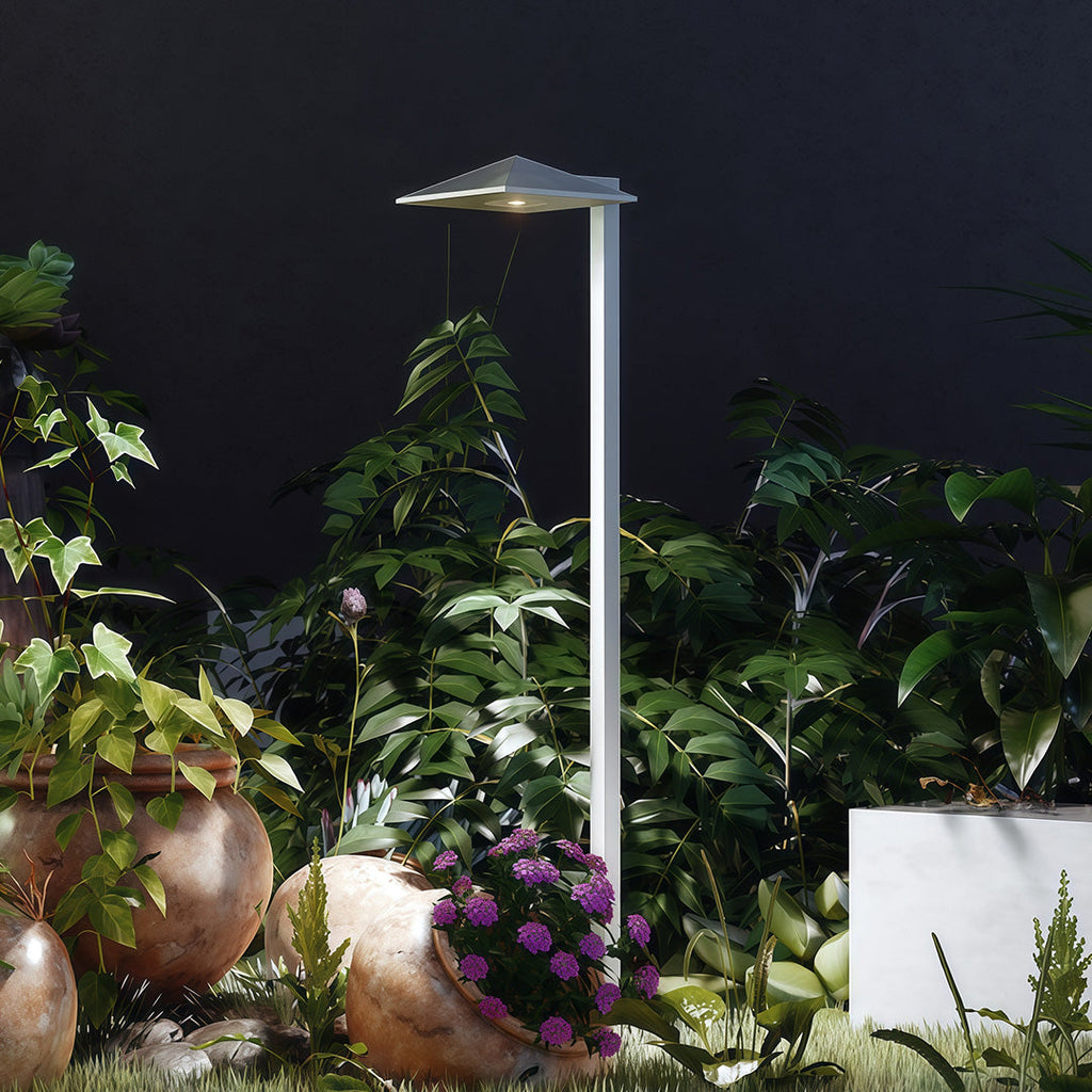 Modern Waterproof Minimalist Outdoor Plug-In Pathway Lights in Black Metal