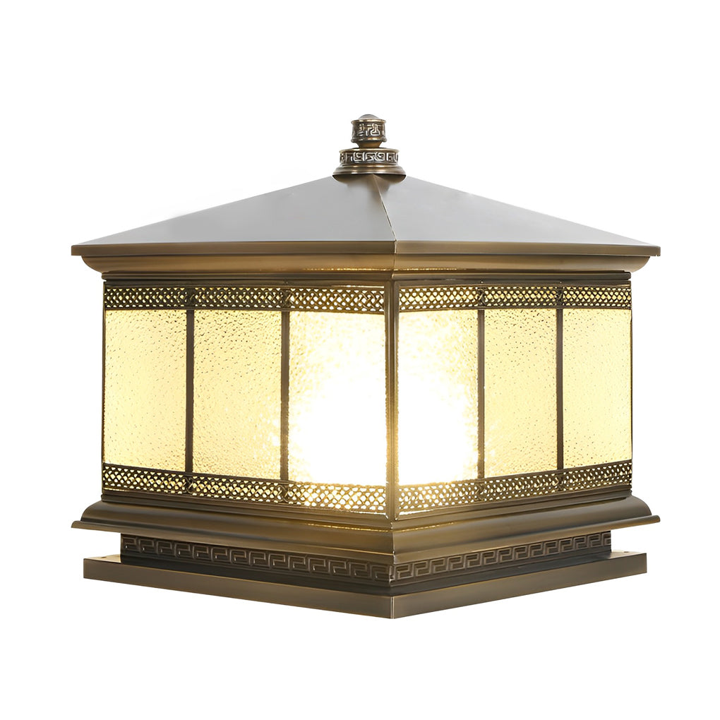 Vintage Copper Solar-Fueled Outdoor Gate Pillar Light for Fences