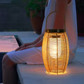 Rustic Brown Waterproof Solar LED Rattan Lanterns for Outdoor Decor