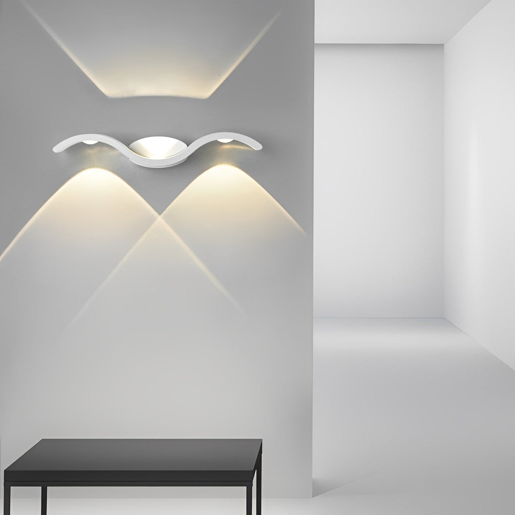 Contemporary Black Outdoor LED Wall Sconce Light for Patio or Garden