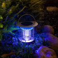 Purple Solar-Powered Bug Zapper Lamp for Outdoor Garden & Patio Use