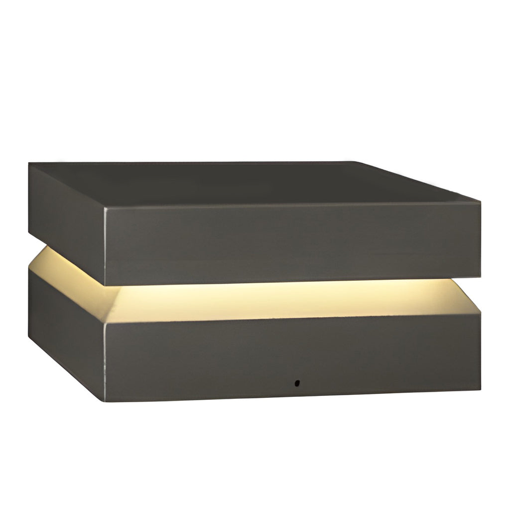 Sleek Waterproof Black Modern Square Solar Deck Light for Outdoor Spaces