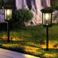 Modern Black Solar-Powered LED Post Lights for Outdoor Pathway Illumination