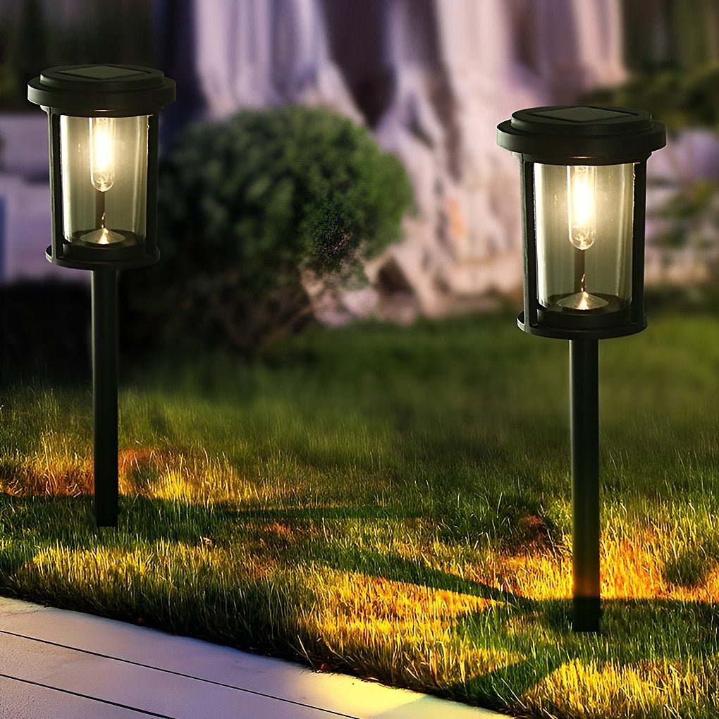 Modern Black Solar-Powered LED Post Lights for Outdoor Pathway Illumination
