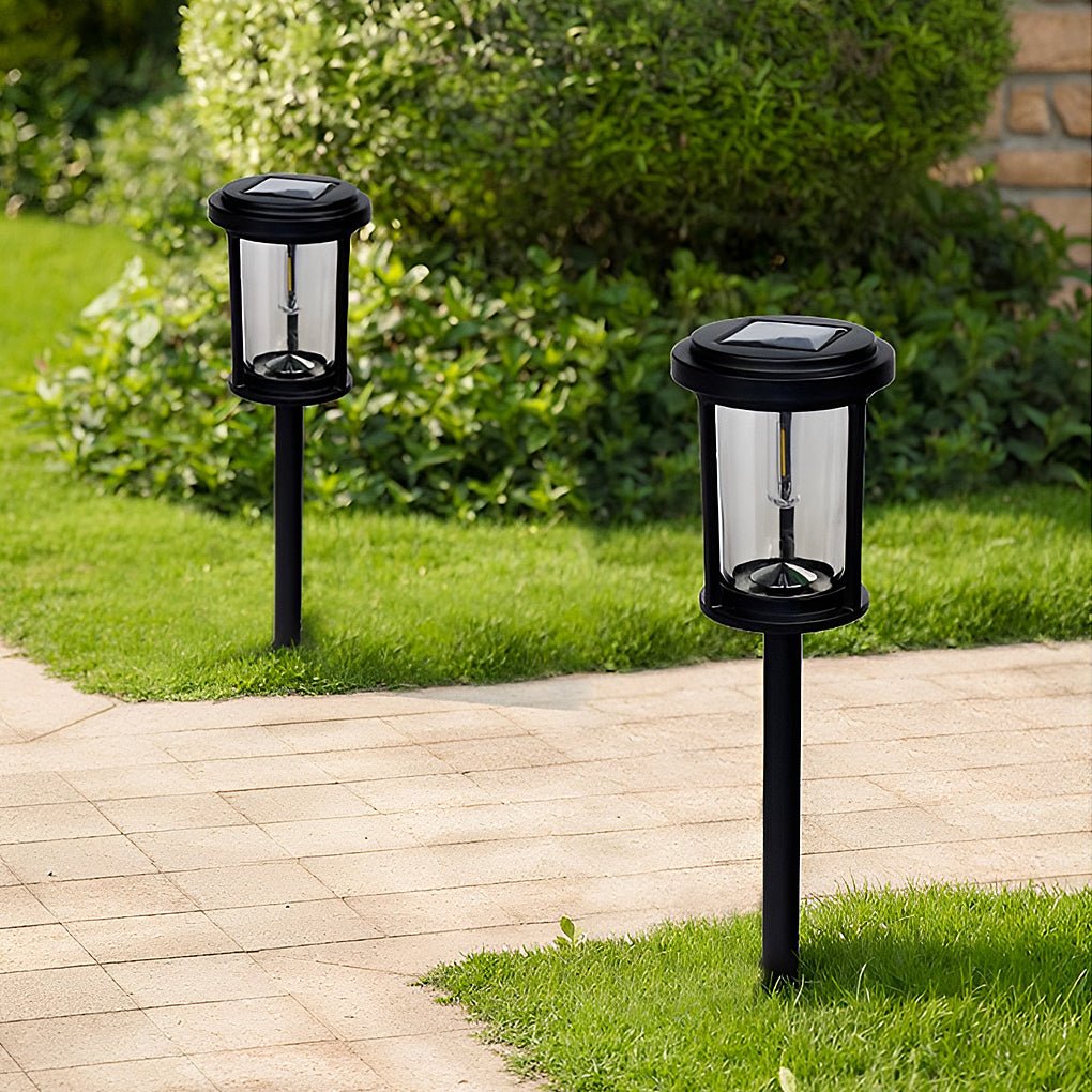Modern Black Solar-Powered LED Post Lights for Outdoor Pathway Illumination