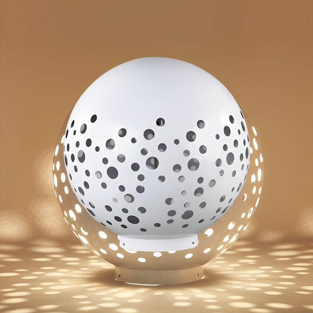 Waterproof Modern Outdoor Round Hollow Metal Sphere Light for Patios