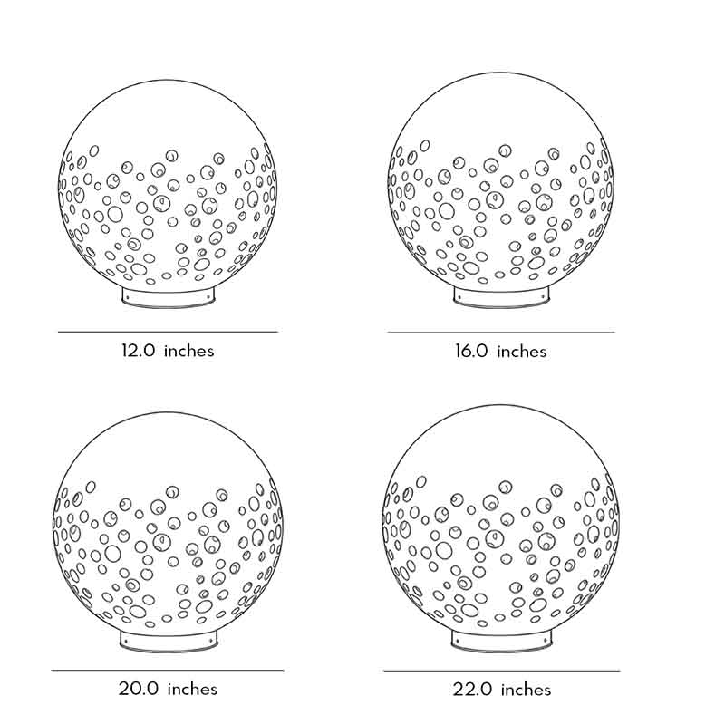 Waterproof Modern Outdoor Round Hollow Metal Sphere Light for Patios