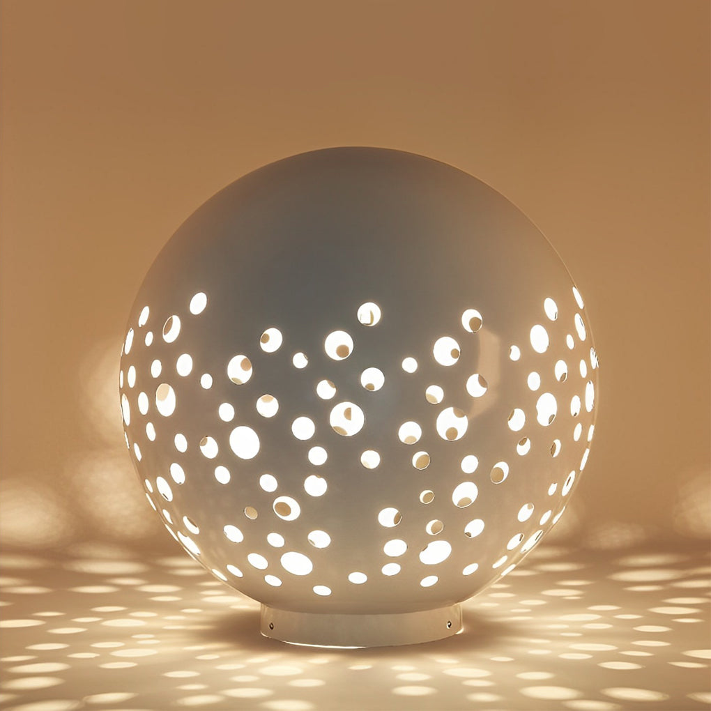 Waterproof Modern Outdoor Round Hollow Metal Sphere Light for Patios