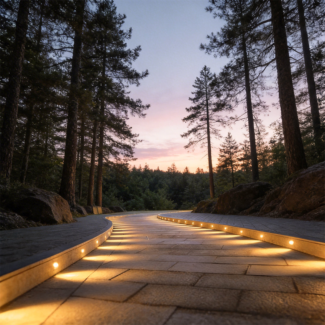 10pcs Modern LED Metal Step Light Fixtures for Outdoor Pathway Lighting