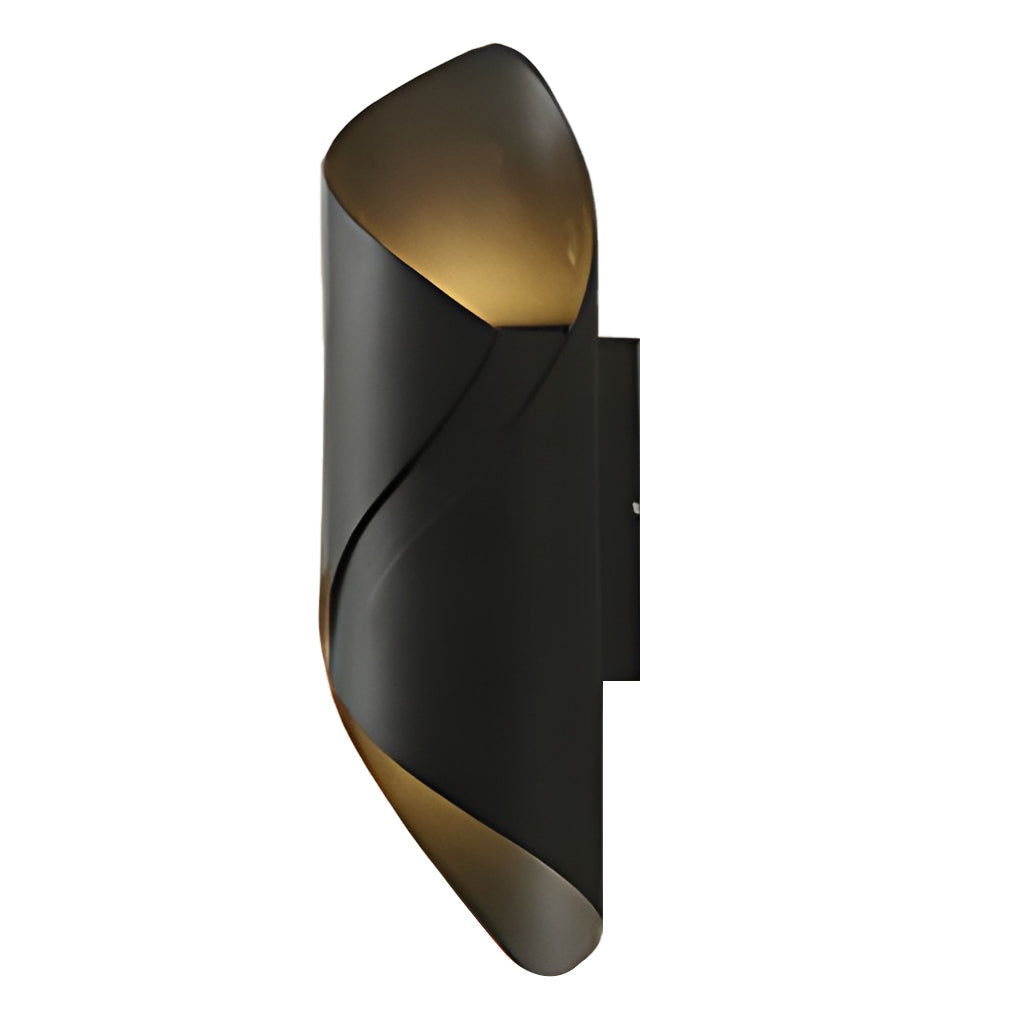 Sleek Black Waterproof LED Outdoor Up/Down Wall Light Fixture for Patio