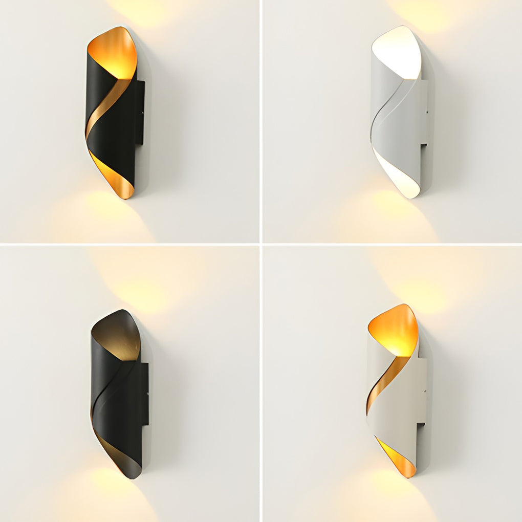Sleek Black Waterproof LED Outdoor Up/Down Wall Light Fixture for Patio