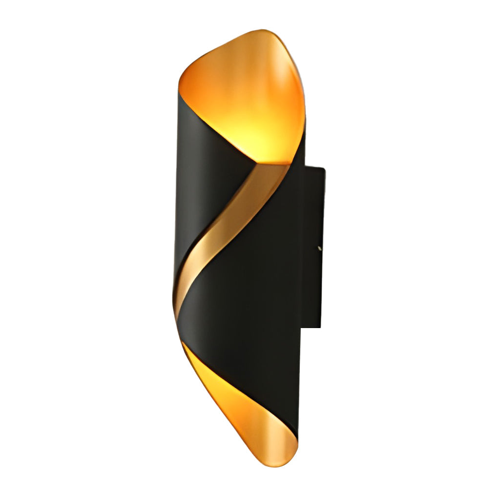 Sleek Black Waterproof LED Outdoor Up/Down Wall Light Fixture for Patio