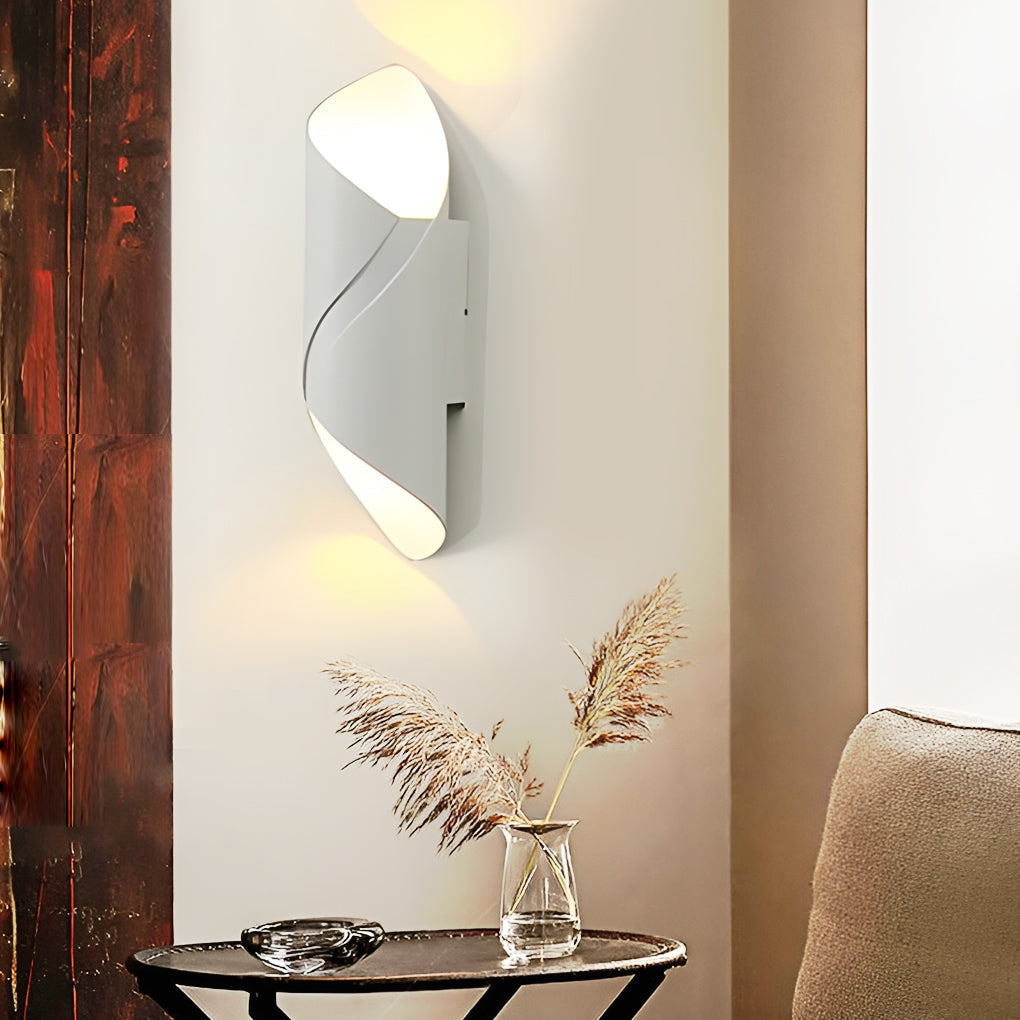 Sleek Black Waterproof LED Outdoor Up/Down Wall Light Fixture for Patio