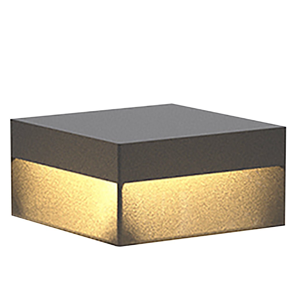 Modern Black Waterproof Square Pillar Outdoor Lighting for Fences