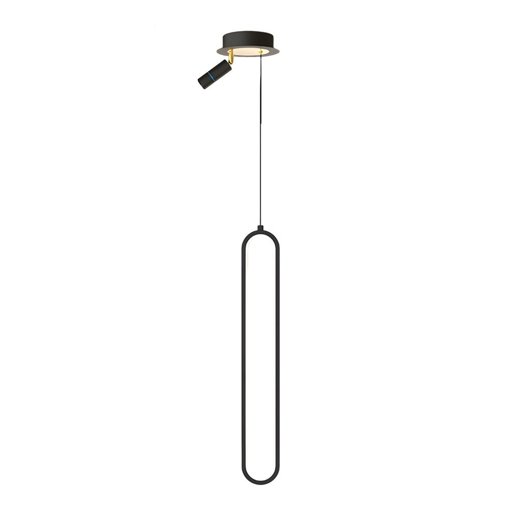 Sleek Oval Aluminum LED Pendant Light with 3-Step Dimming for Dining Room