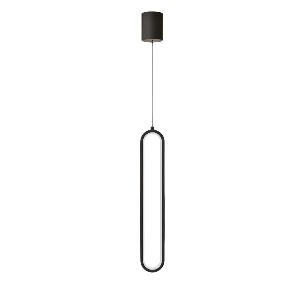 Sleek Oval Aluminum LED Pendant Light with 3-Step Dimming for Dining Room