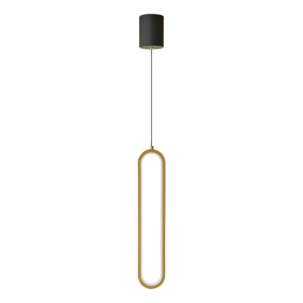 Sleek Oval Aluminum LED Pendant Light with 3-Step Dimming for Dining Room