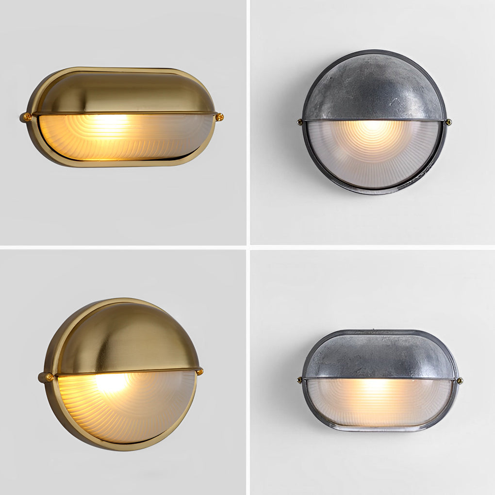 Vintage Black Waterproof Oval Bulkhead Light Fixture for Outdoor Spaces