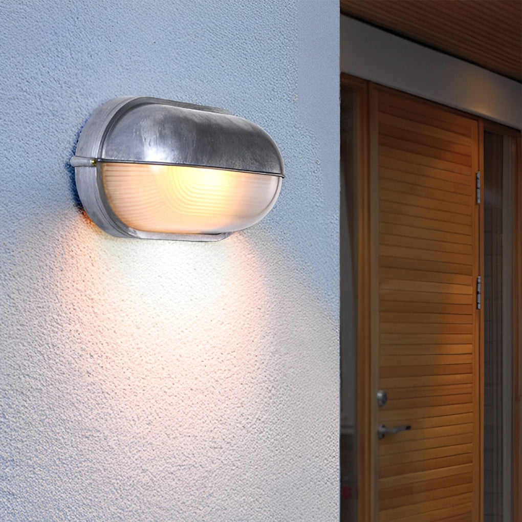 Vintage Black Waterproof Oval Bulkhead Light Fixture for Outdoor Spaces