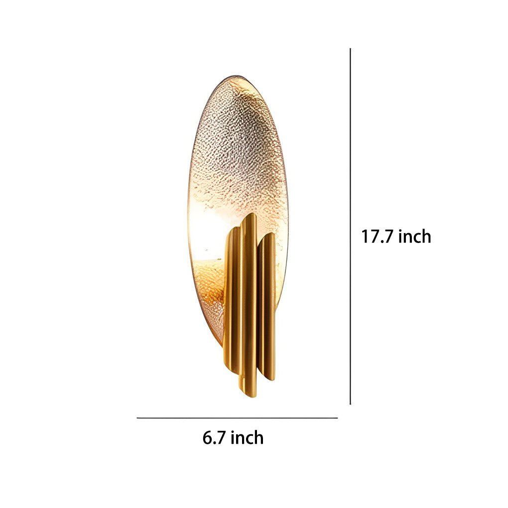 Oval Minimalist Iron Wall Light Fixture in Electroplated Finish for Indoor Use