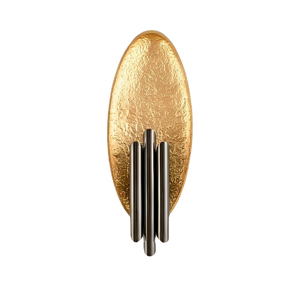 Oval Minimalist Iron Wall Light Fixture in Electroplated Finish for Indoor Use