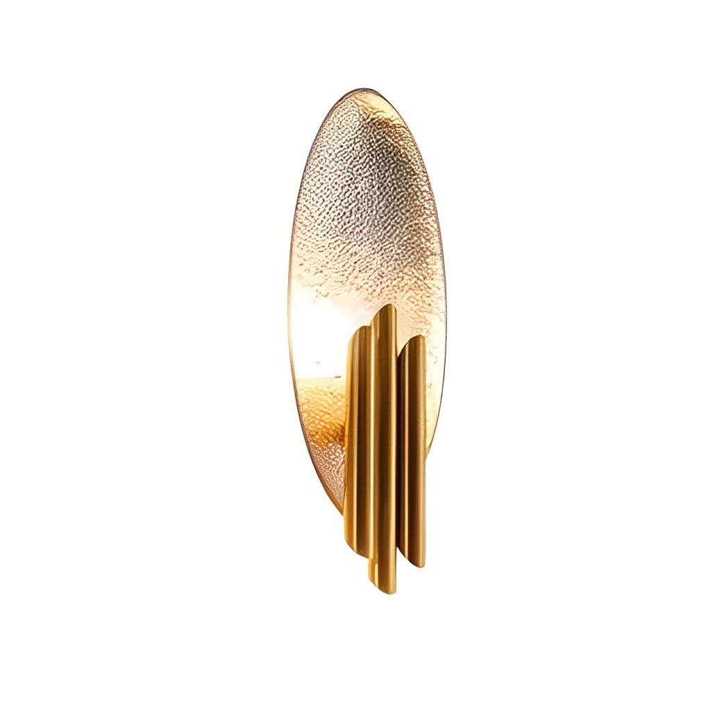 Oval Minimalist Iron Wall Light Fixture in Electroplated Finish for Indoor Use