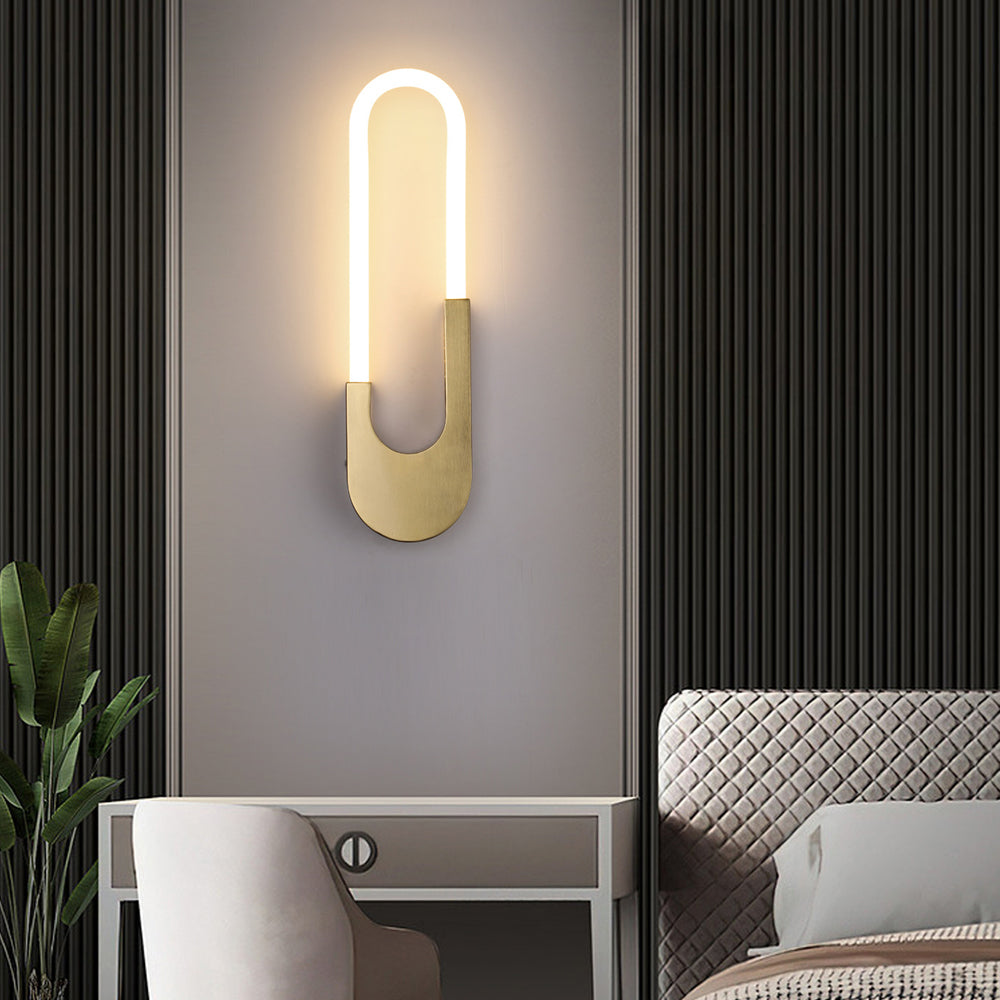 Modern Black Iron Oval LED Wall Sconces for Living Room Bedroom Decor