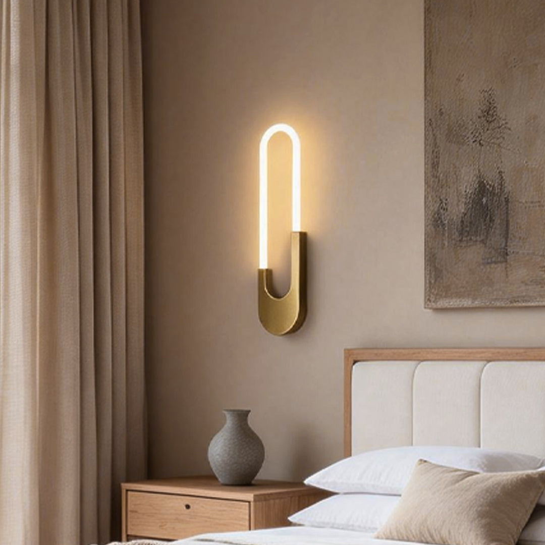 Modern Black Iron Oval LED Wall Sconces for Living Room Bedroom Decor