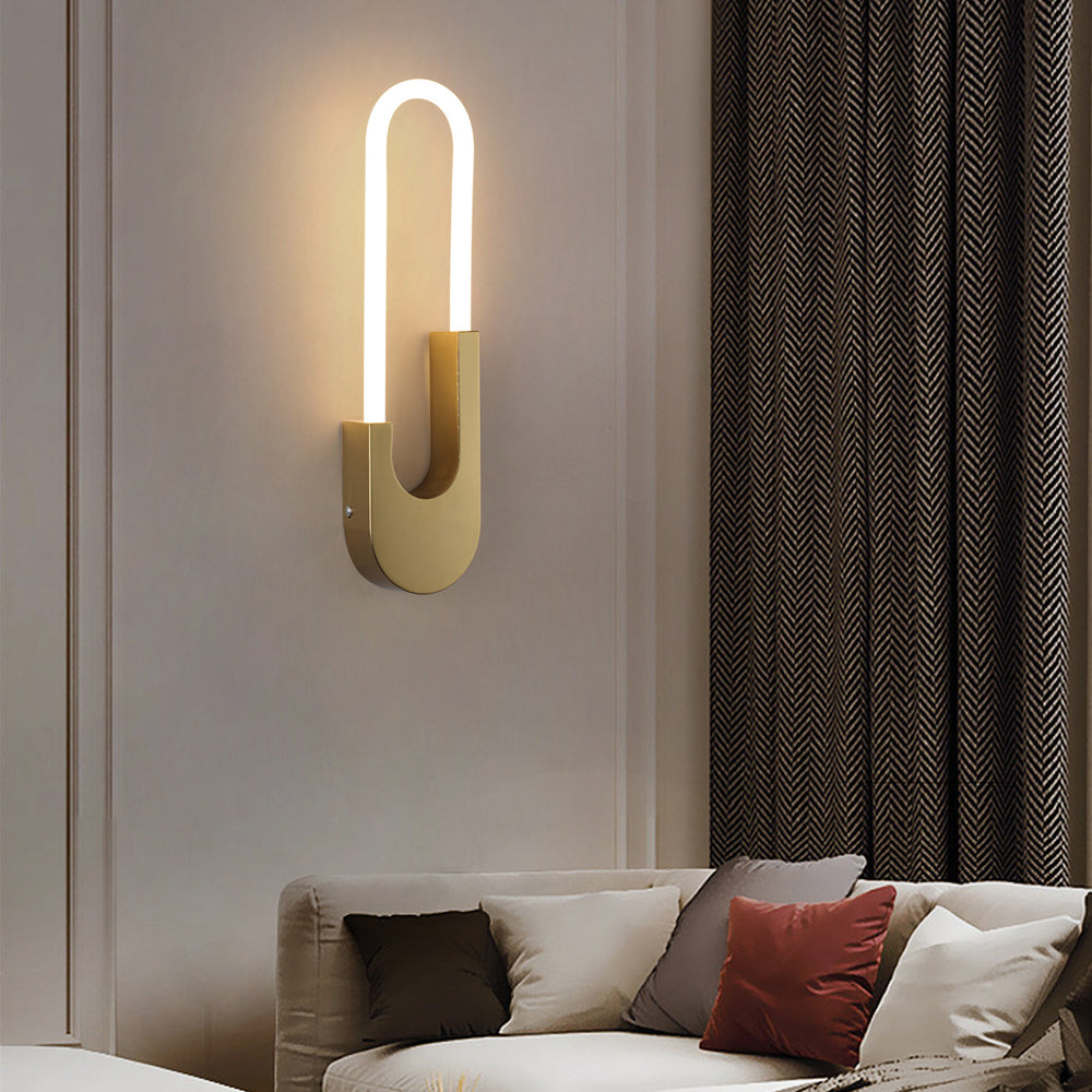 Modern Black Iron Oval LED Wall Sconces for Living Room Bedroom Decor