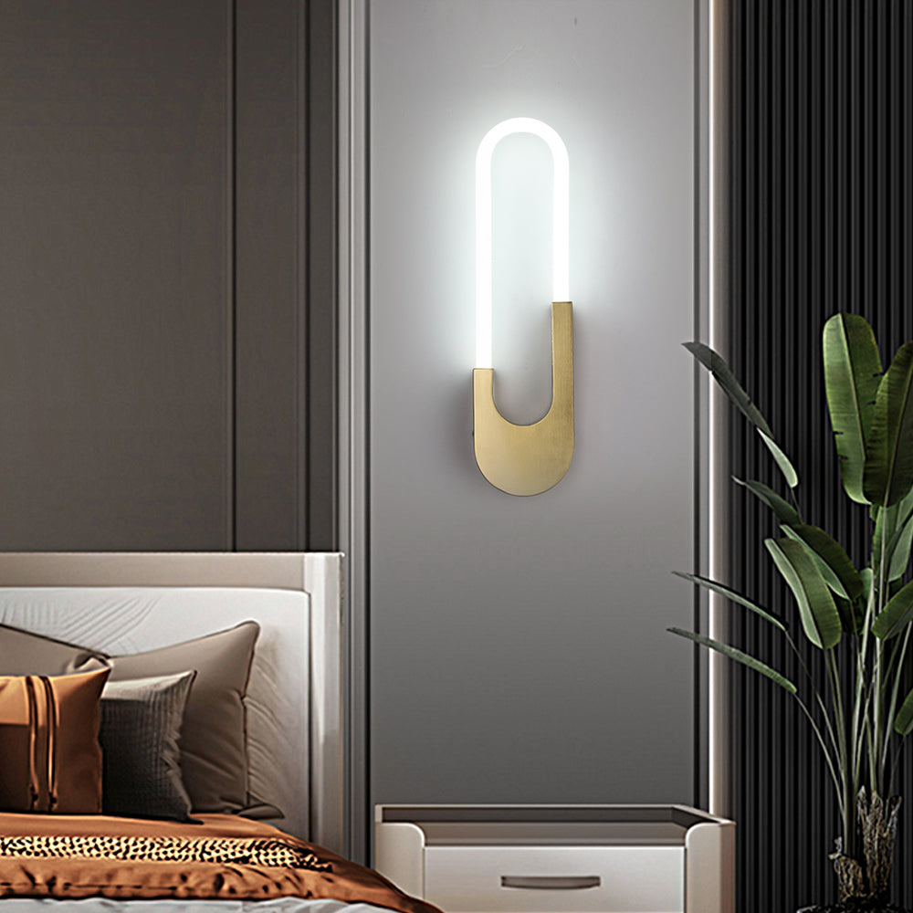 Modern Black Iron Oval LED Wall Sconces for Living Room Bedroom Decor