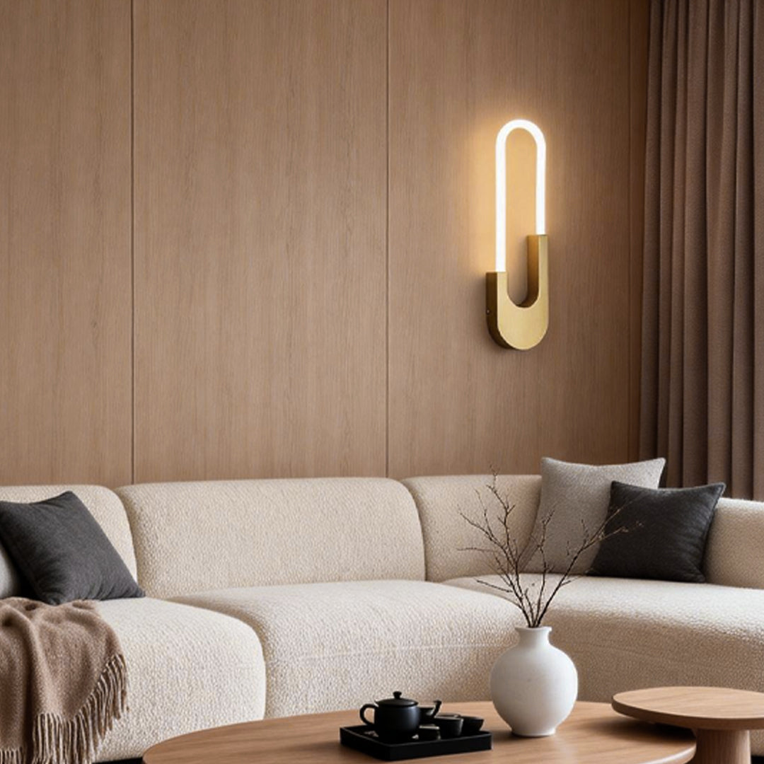 Modern Black Iron Oval LED Wall Sconces for Living Room Bedroom Decor