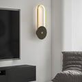Contemporary White Aluminum Oval LED Wall Light for Living Room Decor